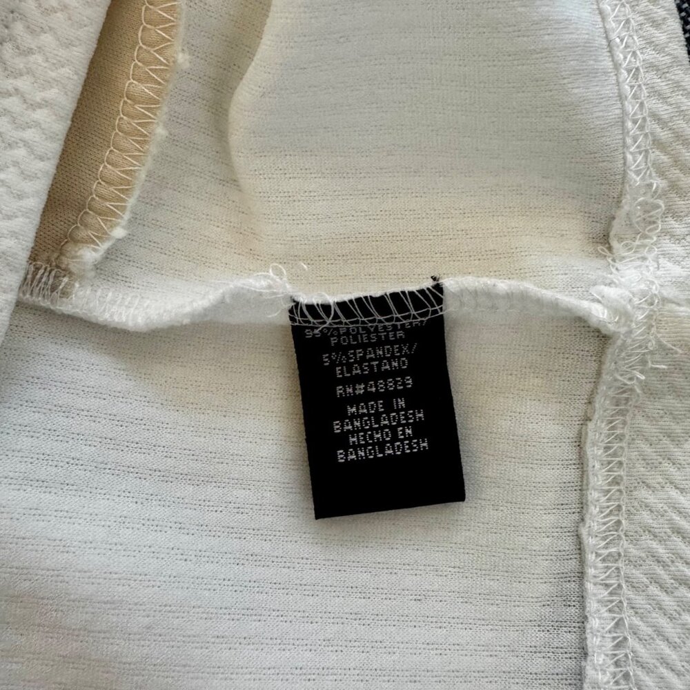 White Sleeveless Lace Panel Dress Love by Chesley V-Neck Scoop Back Large - Picture 8 of 10